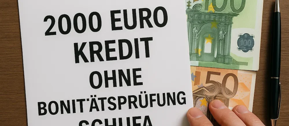 2000 Euro Kredit ohne Bonitätsprüfung