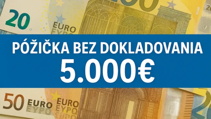 Rýchla pôžička bez dokladovania príjmu do 5.000 €