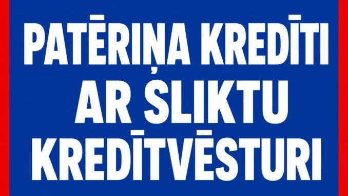 Patēriņa Kredīti ar Sliktu Kredītvēsturi
