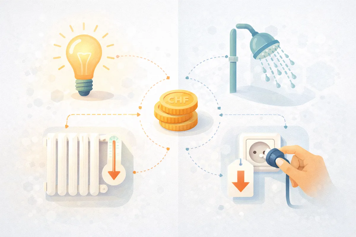 Strom- und Nebenkosten sparen Schweiz 2026 – Praktische Tipps für Heizung, Strom und Warmwasser